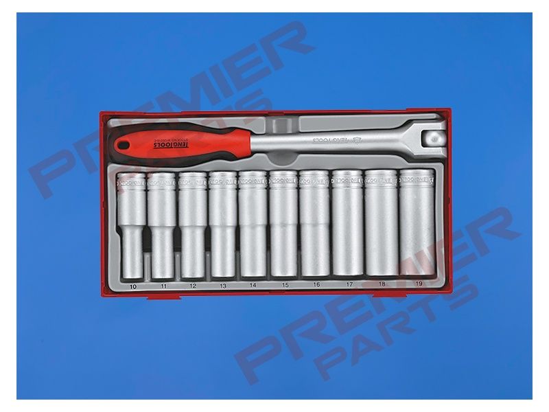 1/2&quot; Deep Socket Set 12 pt TT1 11 Pieces