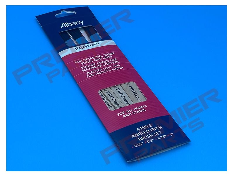 Pro-Expert Angled Fitch Brush Set (Pack of 4) Multi