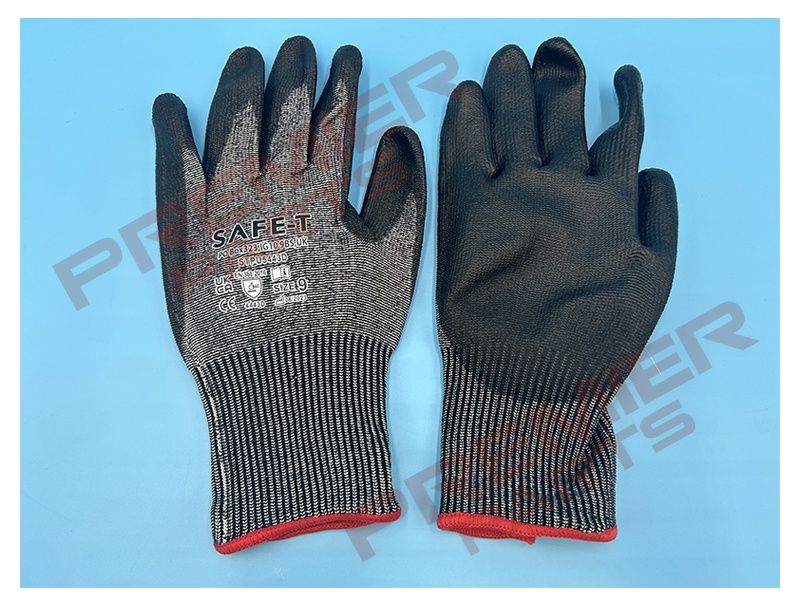 PU Gloves Palm Coated Cut D, Size: 9