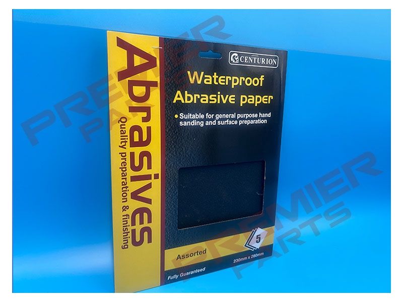 Waterproof Abrasives Assorted Emery Cloths, pack of 5 Wet &amp; Dry