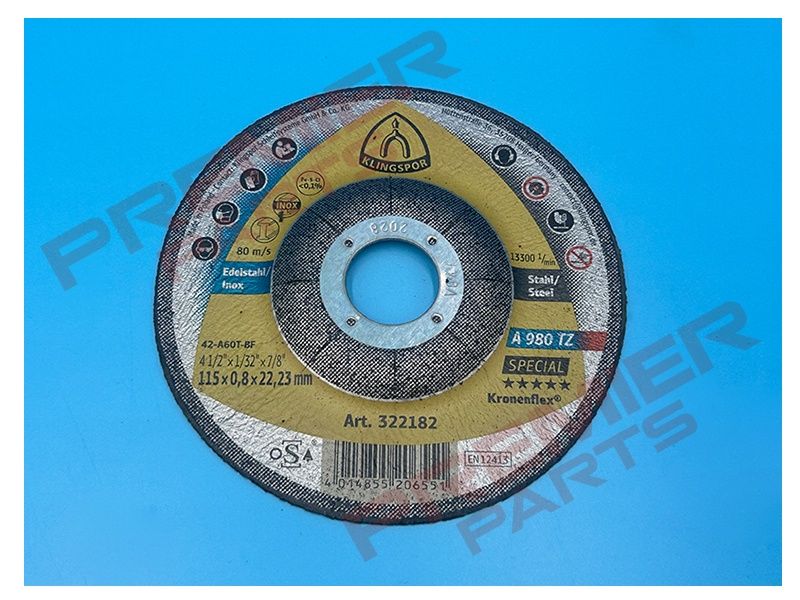 Thin cutting-off wheel A 980 TZ Special for stainless steel 115mm 22.23