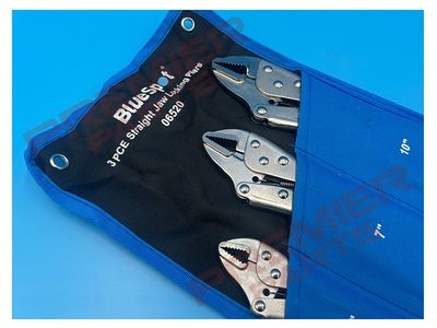 3 PCE Straight Jaw Locking Pliers In Wallet (5", 7", 10")