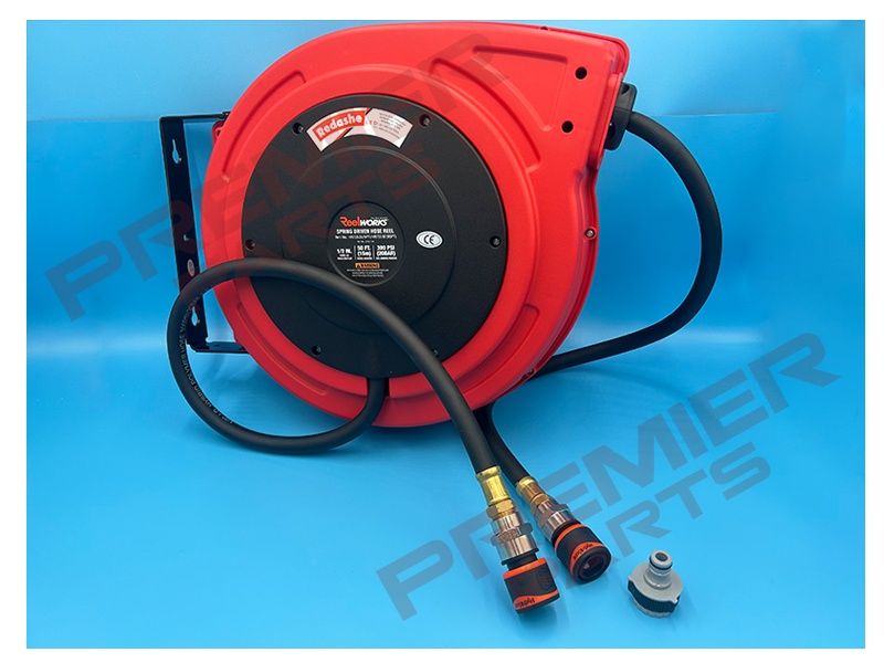 15M 1/2&quot; Water Reel With Open End Standard Quick Connectors