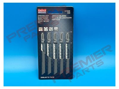 32240 100mm O/L 6TPI HCS Jigsaw Blades 5PK Wood T101D