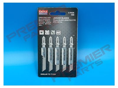 31012 75mm O/L 21TPI HSS Jigsaw Blades 5PK Metal T118A
