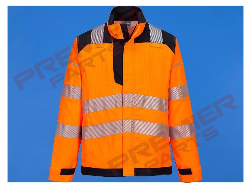 FR722 - PW3 Modaflame Work HVO Multi-Norm FR Jacket Orange/Black, Size: Small