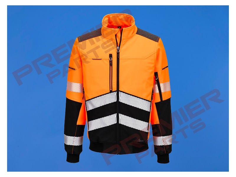 EV4 Hi-Vis Softshell Bomber (3L)  (EV468), Colour: Hi-Vis Orange, Size: Small
