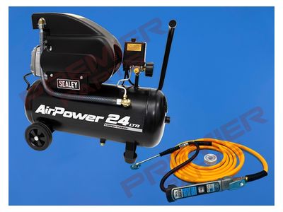 24LTR AIR COMPRESSOR PACK WITH TYRE INFLATOR AND HOSE