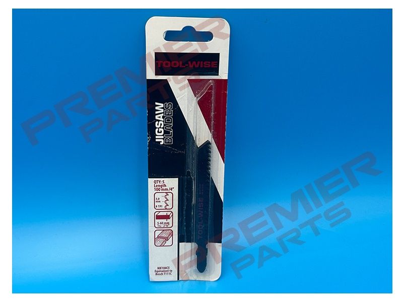 Jigsaw Blades 5PK Wood T111C  100mm O/L 8TPI