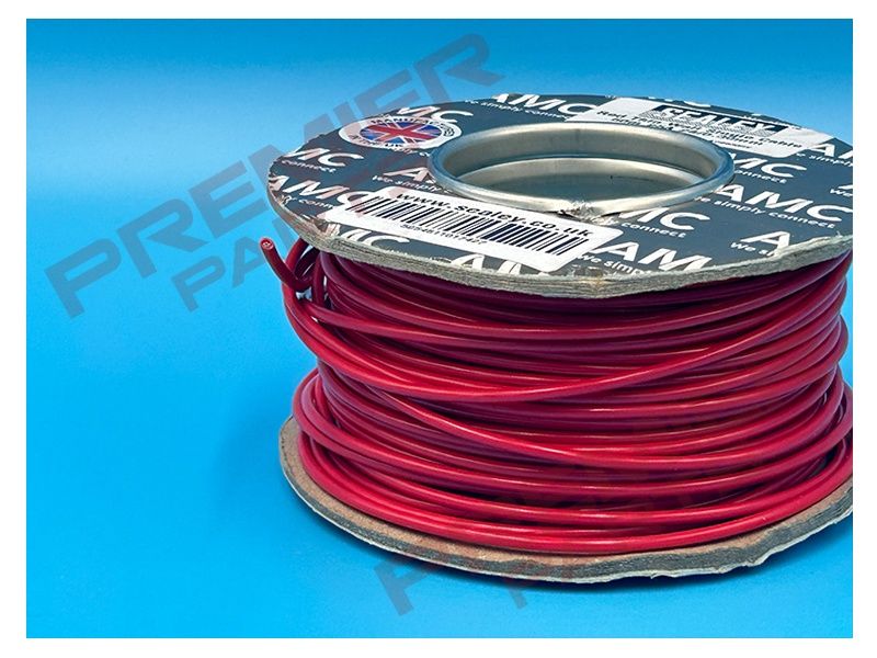 Thin Wall Single Automotive Cable 2mm² 28/0.30mm Black or Red, Colour: RED