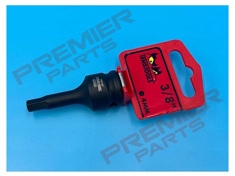 3/8" Hex Bit Impact Socket DIN Metric Hex 4, 5, 6, 7, 8, 10 &amp; 12 MM, Size: 4MM