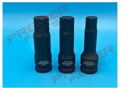 1/2" Hex Impact Socket DIN Metric 5, 6, 8, 10, 12, 14, 17, &amp; 19MM