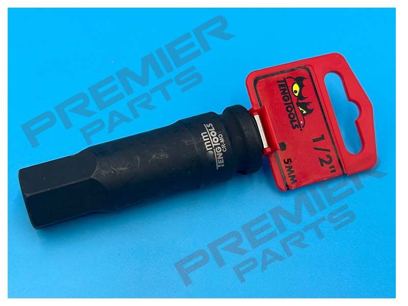 1/2&quot; Hex Impact Socket DIN Metric 5, 6, 8, 10, 12, 14, 17, &amp; 19MM, Size: 5MM