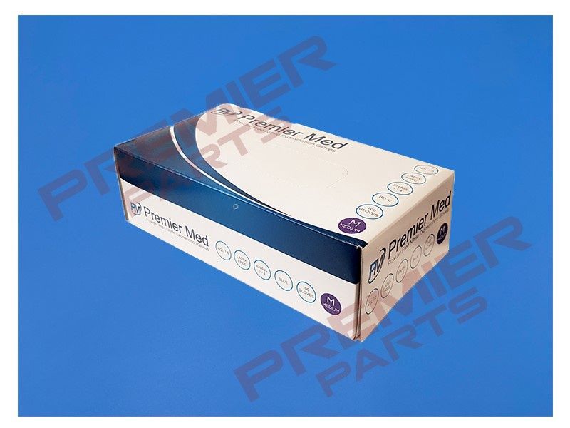 PREMIERMED MEDIUM NITRILE GLOVES BOX OF 100 BLUE, Size: MEDIUM