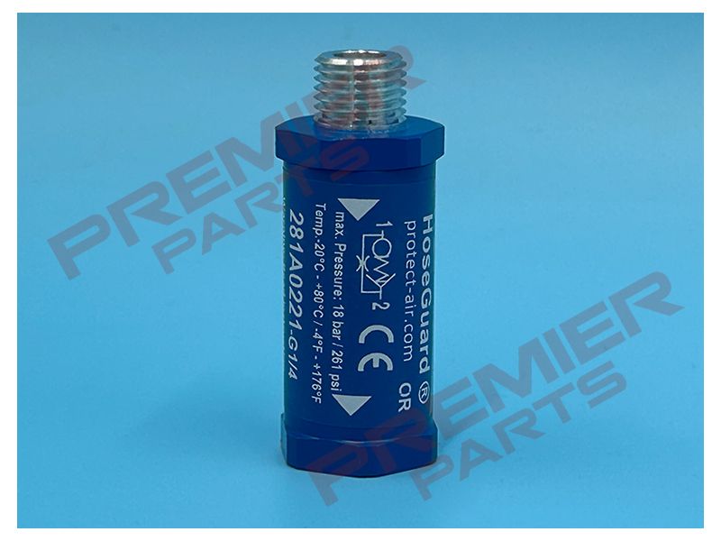 AIR FUSE  Thread: 1/4" BSPP - Max Pressure: 18 bar - Flow at 8 bar: 660 Nl/min