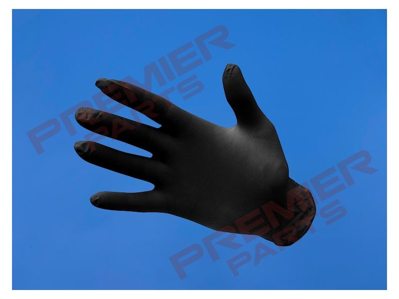PORTWEST A925 -BLACK Powder Free Nitrile Disposable Glove (Pk100), Size: MED
