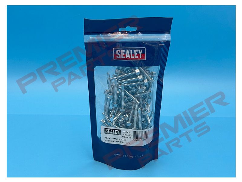 Zinc Plated Self-Drilling Hex Head Screw 5.5x38mm - Pack of 100