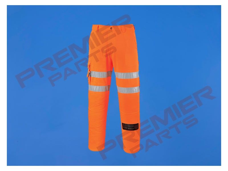 RT46 - Hi-Vis Rail Work Trousers Orange, Length: REGULAR (31"), Size: Small