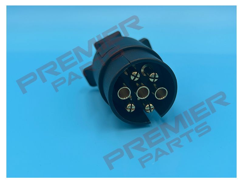 12N 7 Pin Black Plastic Plug Caravan Electric Trailer Plug