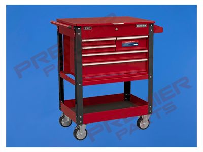 Heavy-Duty Mobile Tool &amp; Parts Trolley with 5 Drawers &amp; Lockable Top