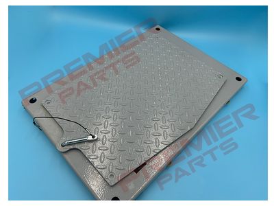 Play detector plate with pivotal movement