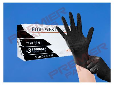 PORTWEST A930 Black HD Disposable Glove (Pk100) PORTWEST A930 Black HD Disposable Glove (Pk100)