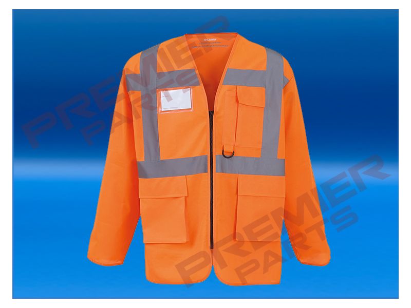 Hi-vis executive long sleeve waistcoat Fully Zipped (HVJ800), Colour: Hi-Vis Orange, Size: Small