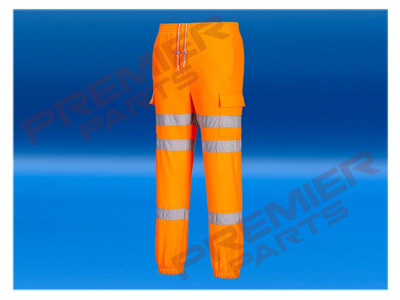 Hi-Vis Three Band Joggers (Orange), Size: SMALL