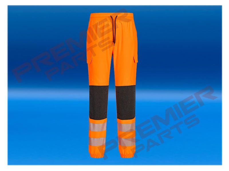 KX346 - PW3 Hi-Vis Flexi Joggers, Colour: Orange+Black, Size: Small