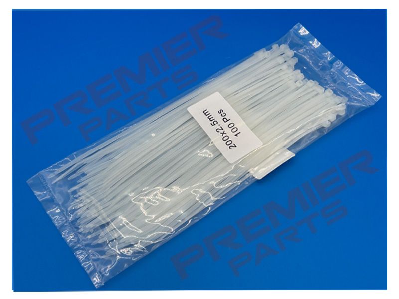 CABLE TIE WHITE 2.5 X 200 (PK100)