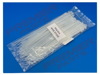 CABLE TIE WHITE 2.5 X 200 (PK100)