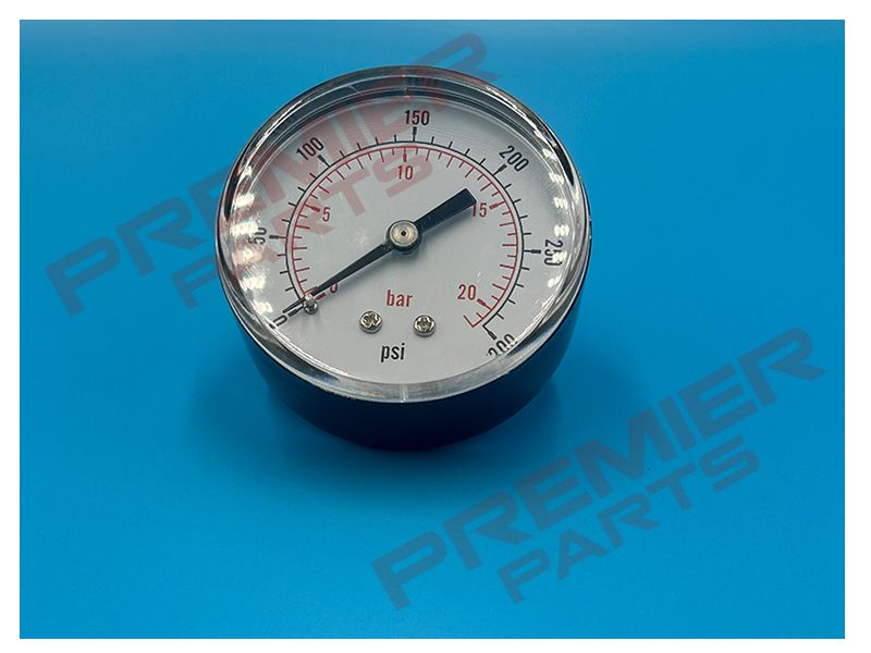 PRESSURE GAUGE 63MM 0-20BAR 1/4 BACK ENTRY