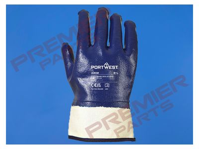 A302 - Grip Nitrile Fully Dipped Safety Cuff Navy Gloves