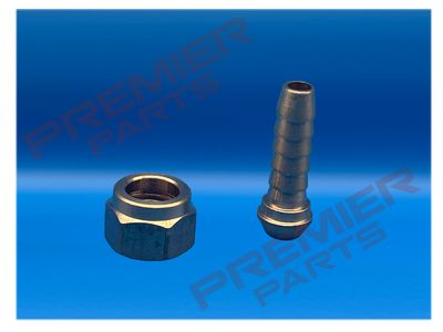 Swivel nut Female 60° cone seat Hose Tail Barb Brass