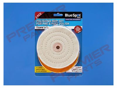 2Pce 150mm Polishing Mop Set For Pre &amp; Post Polish