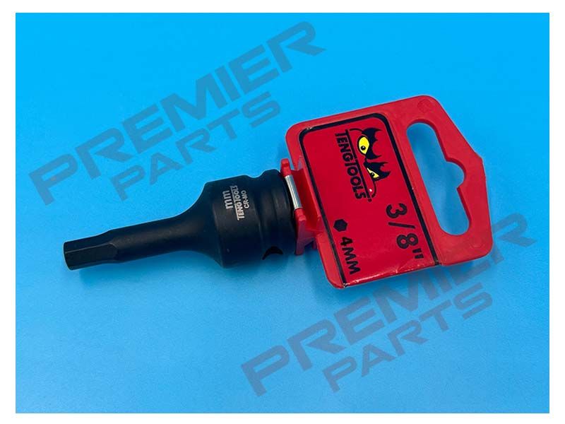 3/8" Hex Bit Impact Socket DIN Metric Hex 4, 5, 6, 7, 8, 10 &amp; 12 MM, Size: 4MM