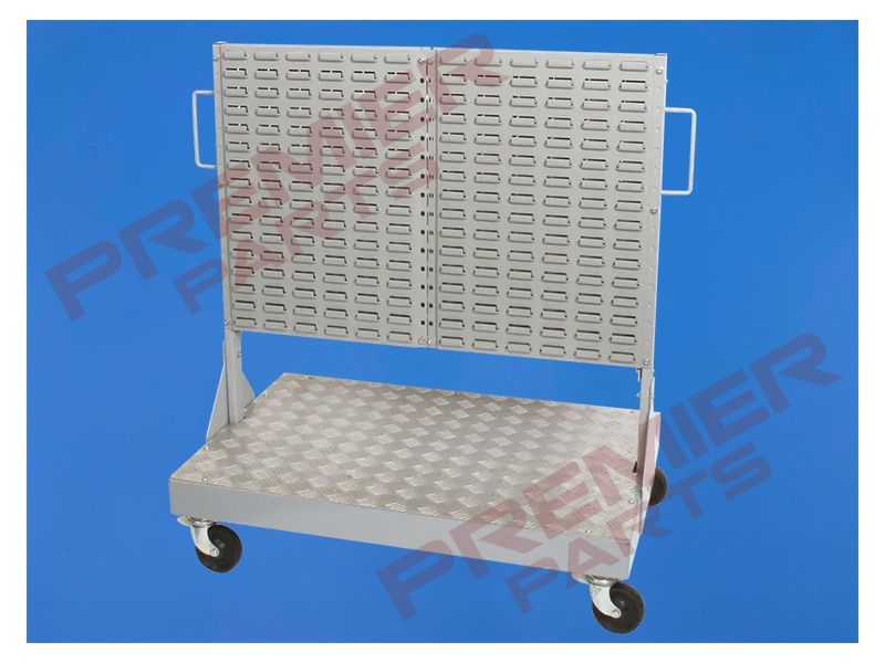 Mobile Louvre Panel Trolley Double Sided Shop Floor Stand