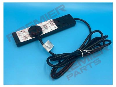 4 Gang Mains Extension Lead, 3m, Black