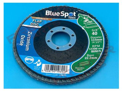 115MM 4.5" ZIRCONIUM OXIDE FLAP DISC 22.1MM 40 GRIT
