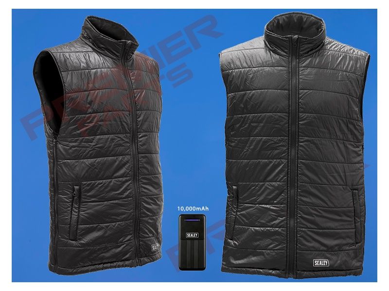 5V Heated Puffy Gilet with Power Bank  - 44" to 52" Chest, TYPE: 10mAh POWER