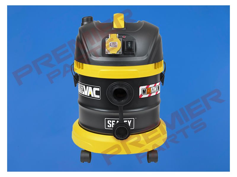 BuilderVac® Wet &amp; Dry Vacuum Cleaner 15L Stainless Steel Drum M Class Filtration 110V