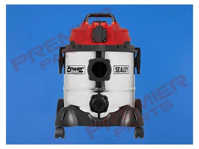20L Industrial Vacuum Cleaner Wet &amp; Dry with Stainless Drum &amp; Auto Start 1400W/230V PC200SDAUTO
