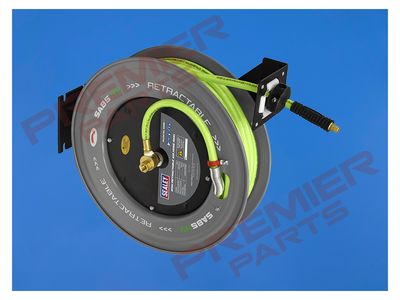 20m Retractable High-Visibility PVC Air Hose with Steel Reel 10mm ID SA85HV
