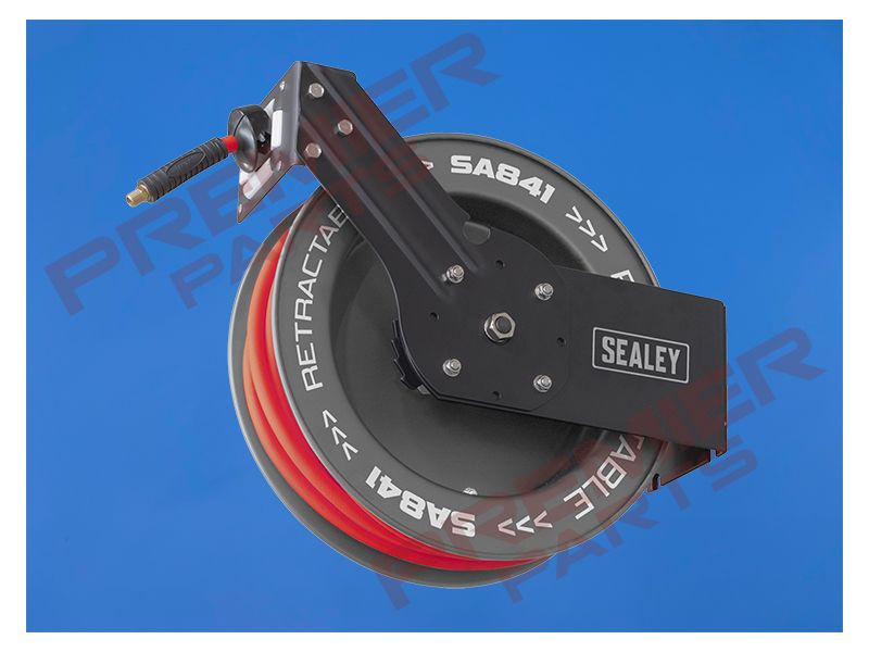 15m Retractable Rubber Air Hose with Steel Reel 10mm ID SA841