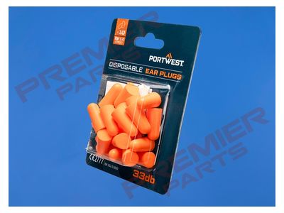 PU Foam Ear Plugs Blister Pack (10 Pairs) Orange