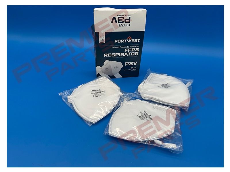 FFP3 Valved Dolomite Fold Flat Respirator (Pk3)