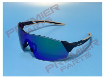 Sporty Shield Safety Glasses Blue Mirror - PT01