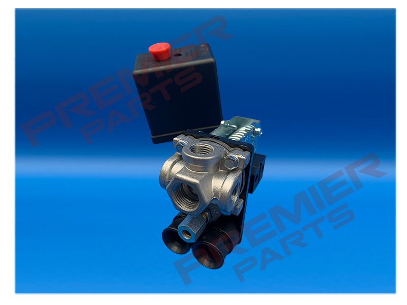Pressure Switch (Ports 3/8 x1, 1/4 x3) 20amp 1Phase