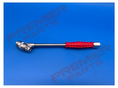 Twin Clip-On Tyre Valve Connector, Female Thread Rp 1/4, Closed End (RED)