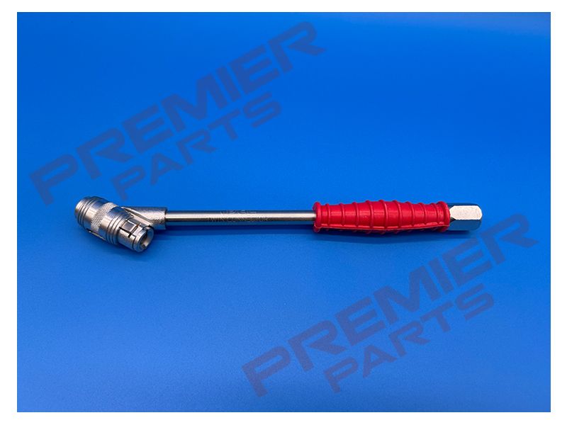 Twin Clip-On Tyre Valve Connector, Female Thread Rp 1/4, Closed End (RED)